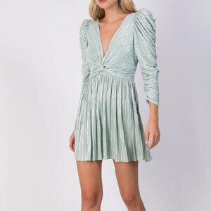 Sabina Musayev Textured Dress in Light Green